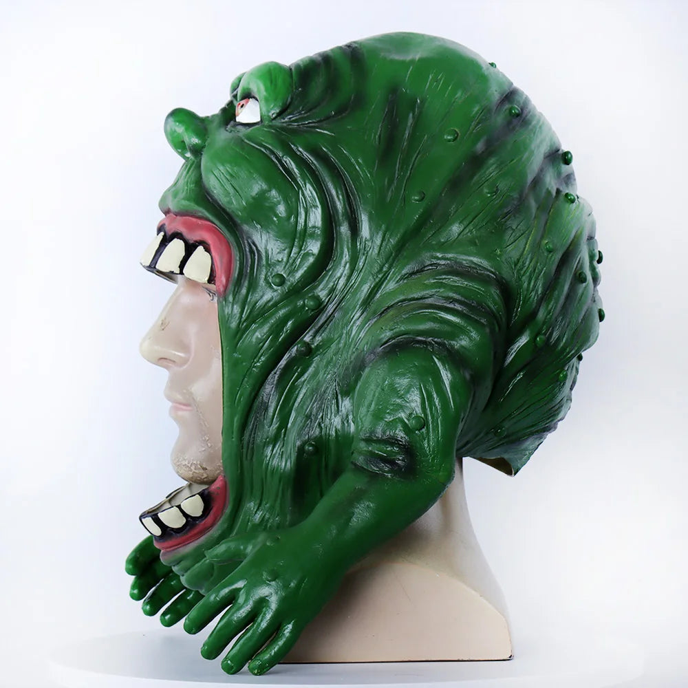 Funny Ghostbusters Slimer Mask Cosplay Adult Latex Helmet Headpiece Halloween Carnival Masquerade Dress up Party Costume Props