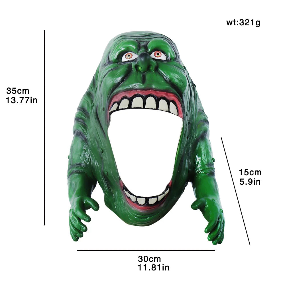 Funny Ghostbusters Slimer Mask Cosplay Adult Latex Helmet Headpiece Halloween Carnival Masquerade Dress up Party Costume Props