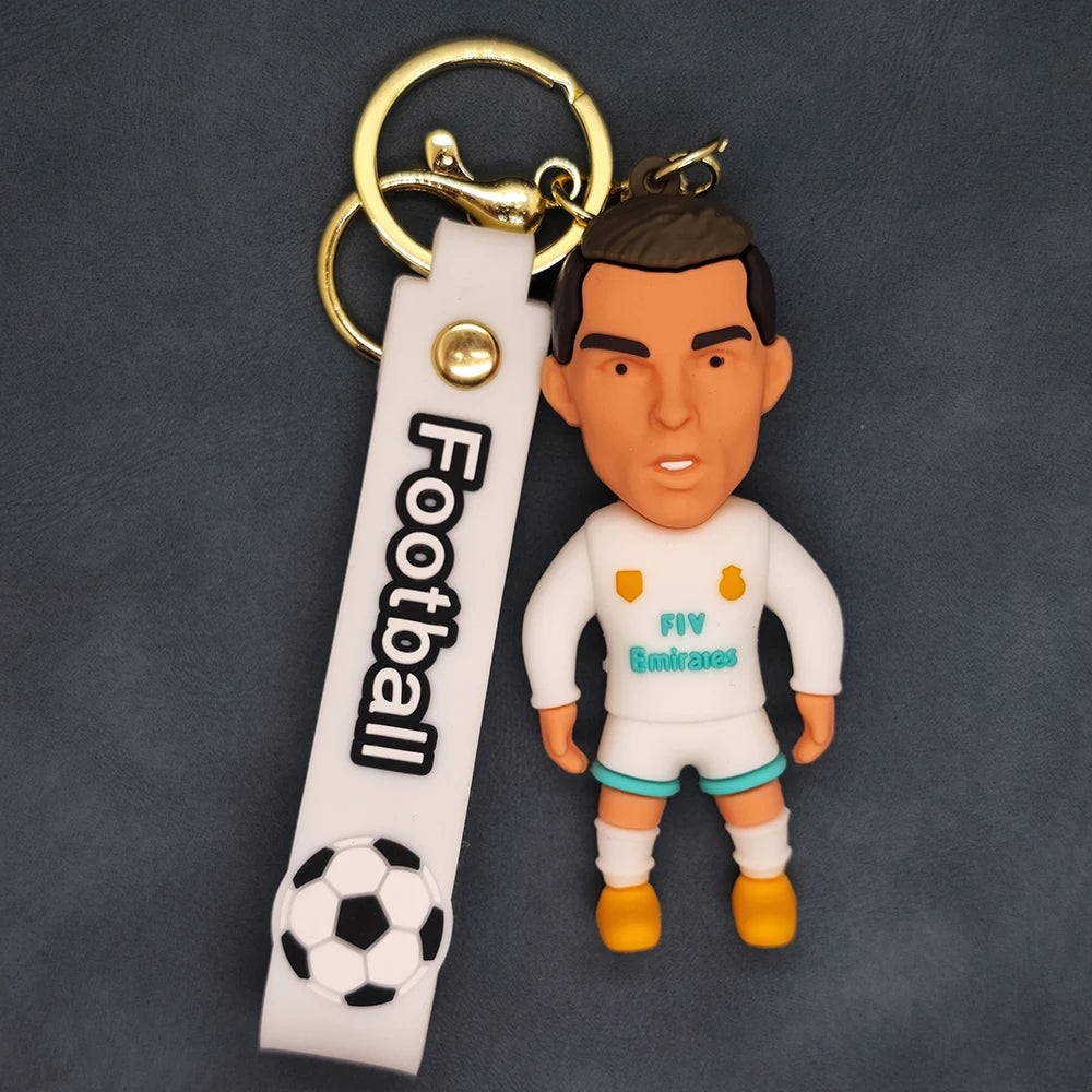 Football Star Ronaldo Figure Keychain Jewelry Bag Pendent Keyring Collection Doll Premier League Golden Boot Ronaldo Souvenirs