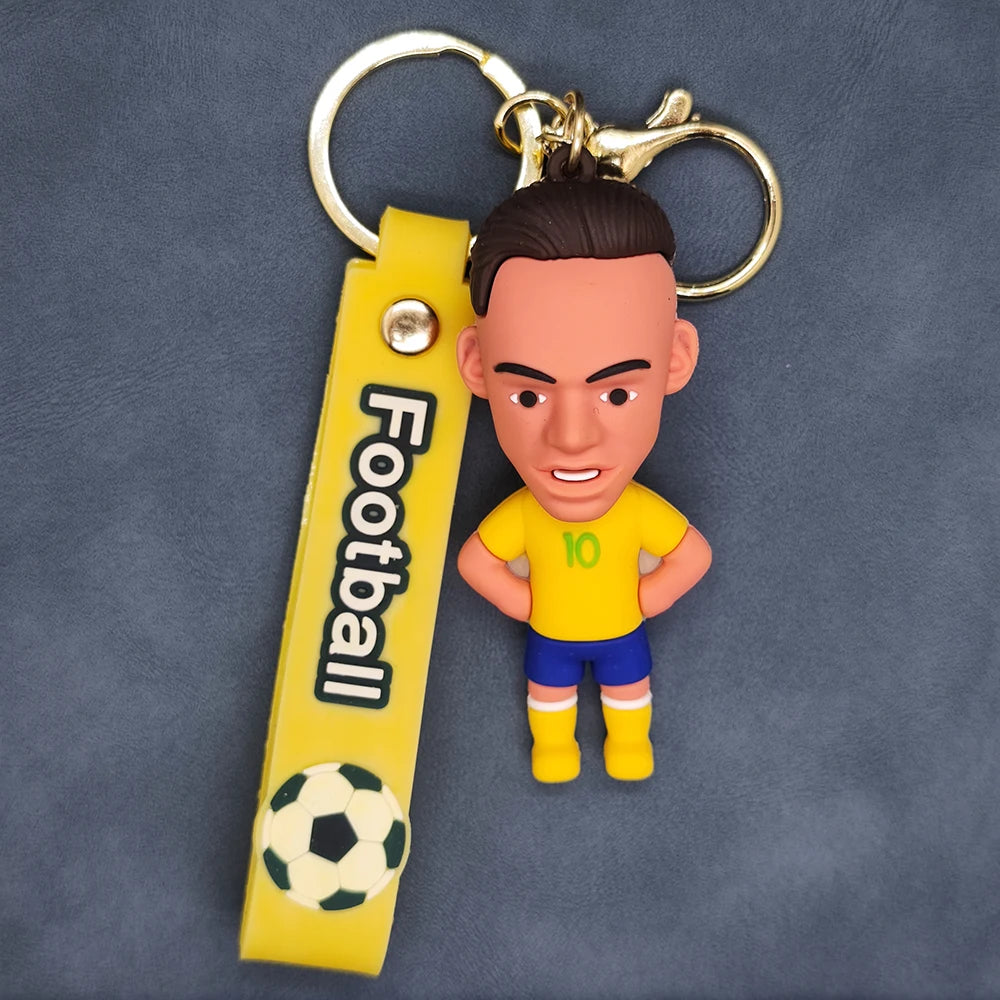 Football Star Ronaldo Figure Keychain Jewelry Bag Pendent Keyring Collection Doll Premier League Golden Boot Ronaldo Souvenirs