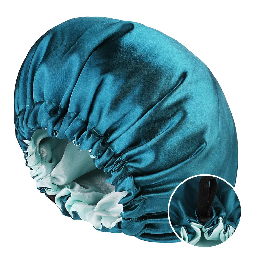 Wholesale Satin Bonnet for Sleeping Silky Bonnet Cap Large Double Layer Reversible Adjustable Sleep Bonnet Used to Hair Care