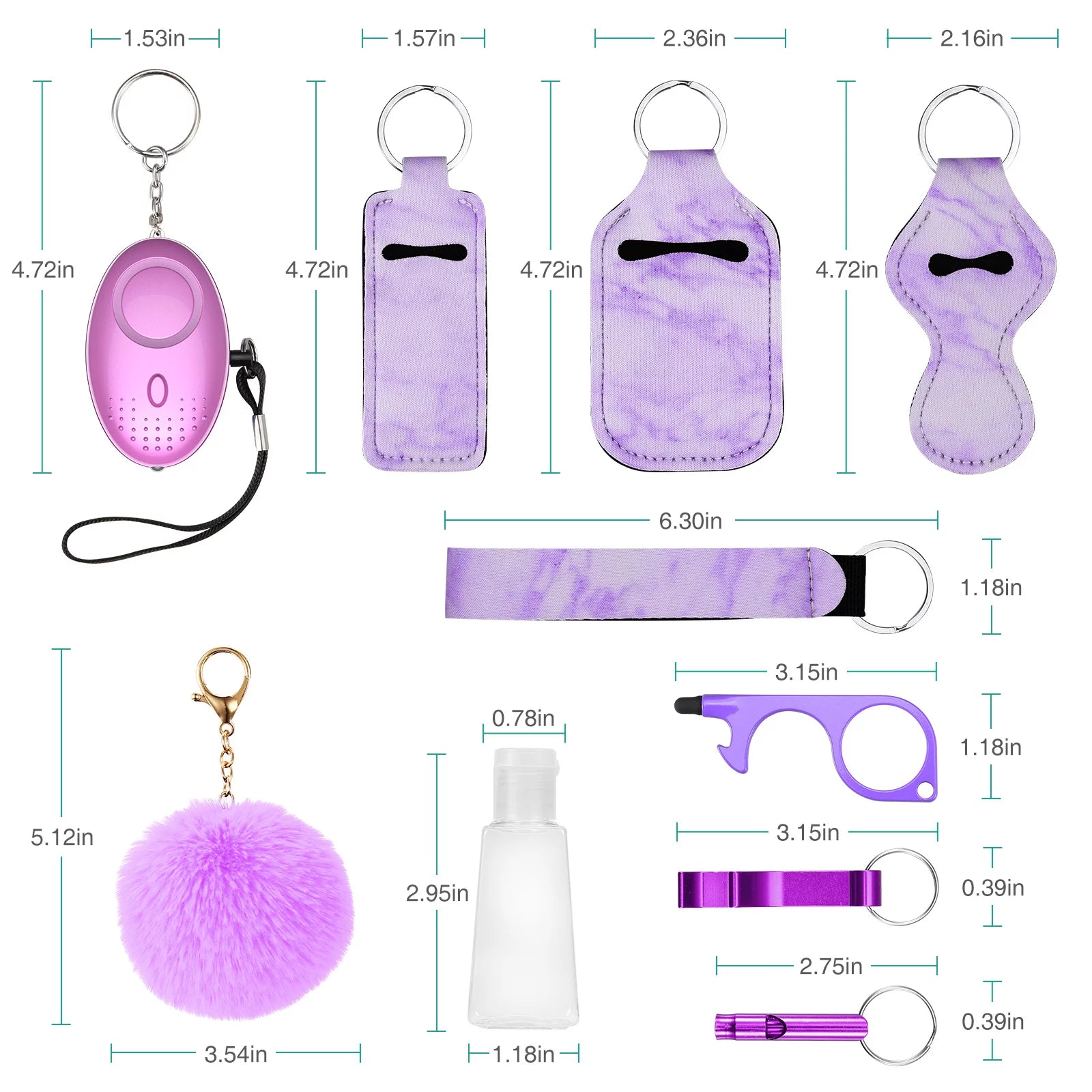 Newest Safety Keychain Set, for Women Personal Safety Keychain Set with Personal Alarm Protective Keychain Accessories