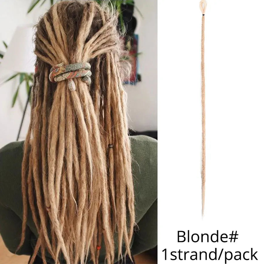 10/20 Strands Handmade Dreadlocks Hair Extensions 20"Black Reggae Synthetic Crochet Braiding Hair for Afro Women and Men