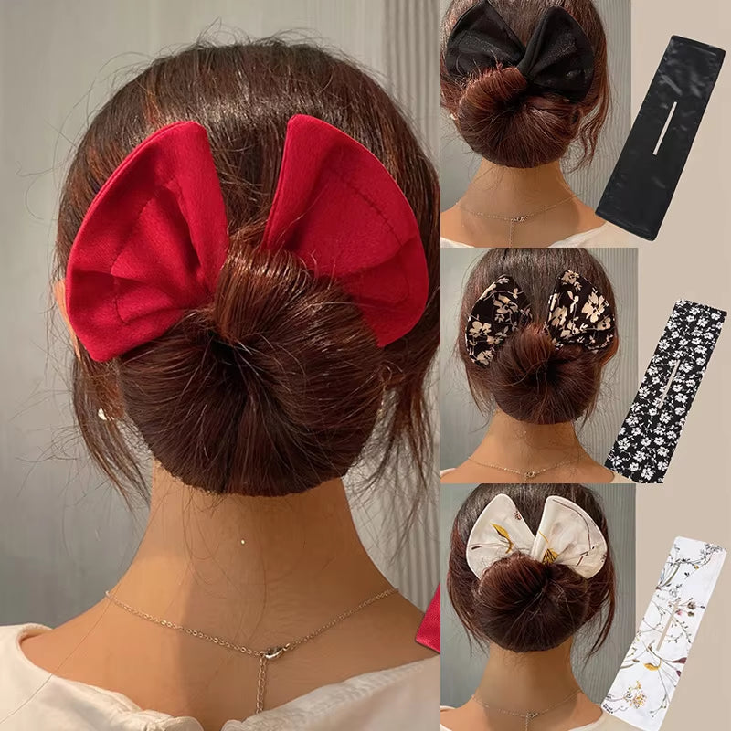 Fashion Magic Twist Clip Lazy Headband Hair Braider Curler Bow Barrette Elegant Donut Bun Maker Tool Scrunchies Hair Accessories