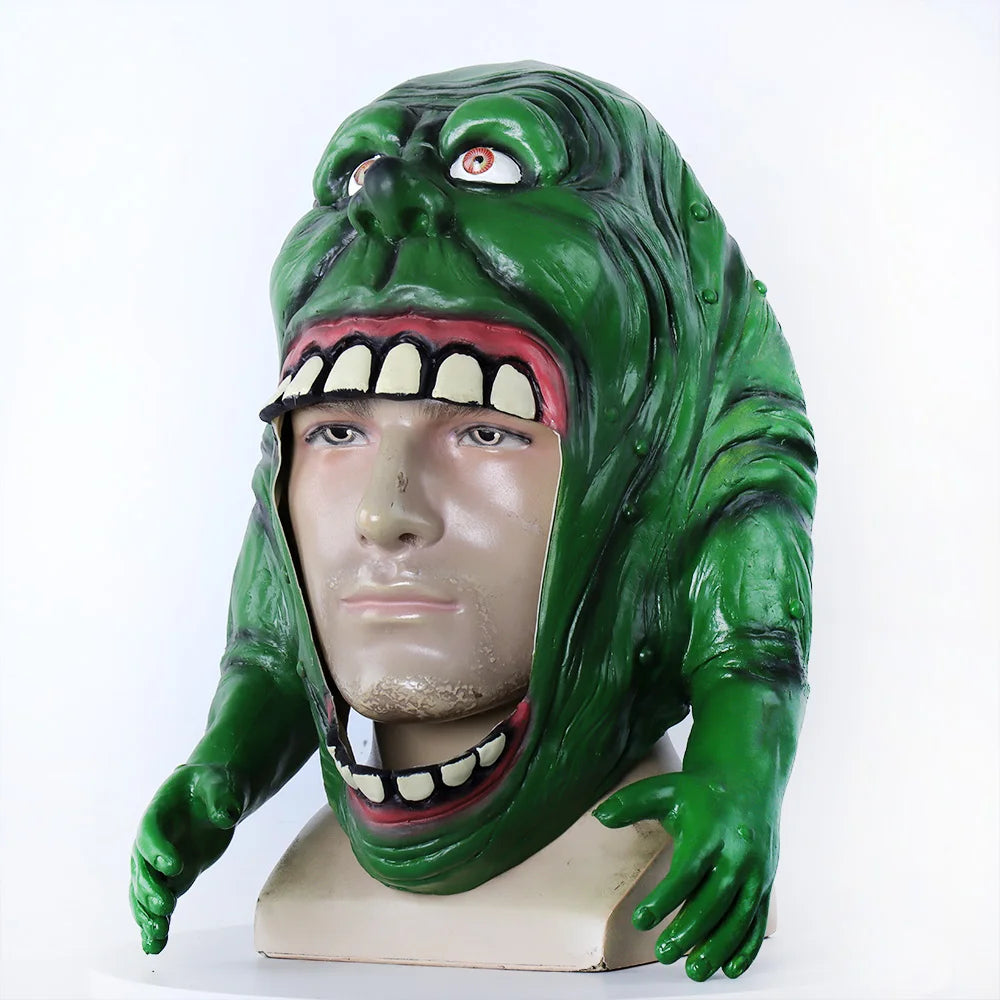 Funny Ghostbusters Slimer Mask Cosplay Adult Latex Helmet Headpiece Halloween Carnival Masquerade Dress up Party Costume Props