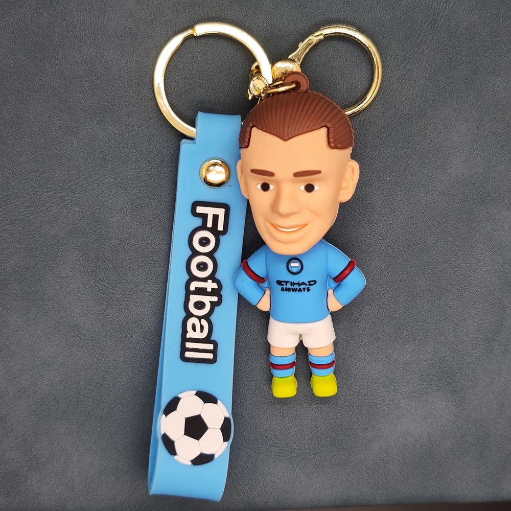 Football Star Ronaldo Figure Keychain Jewelry Bag Pendent Keyring Collection Doll Premier League Golden Boot Ronaldo Souvenirs