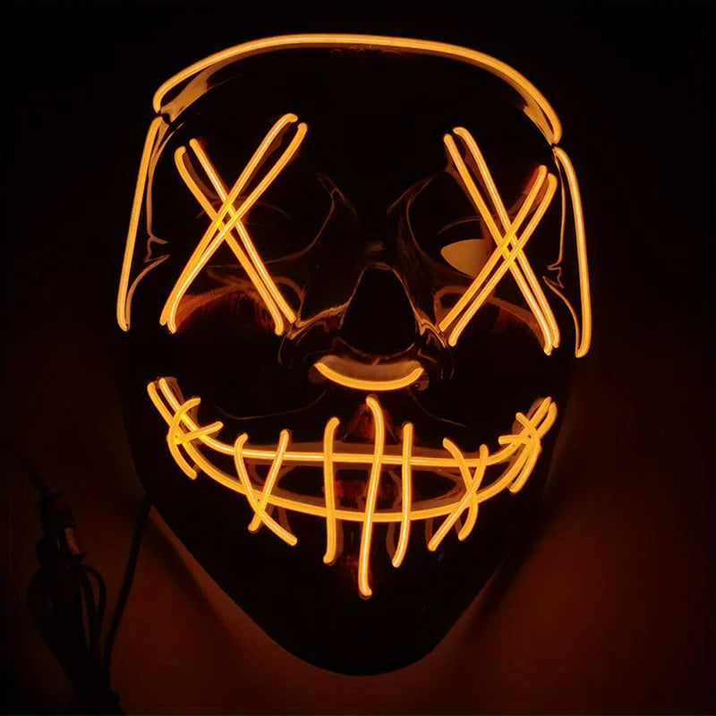 Halloween Mask LED Light up Full Face Mask,Holiday Cosplay Halloween Costume Masquerade Party, Carnival, Gift