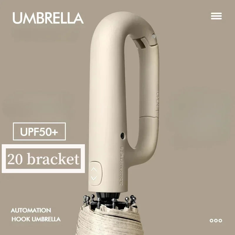 Reinforced Umbrella Female Ring Buckle Automatic Umbrella Large Sun Protection UV Protection Both Rain and Sunshine Shade