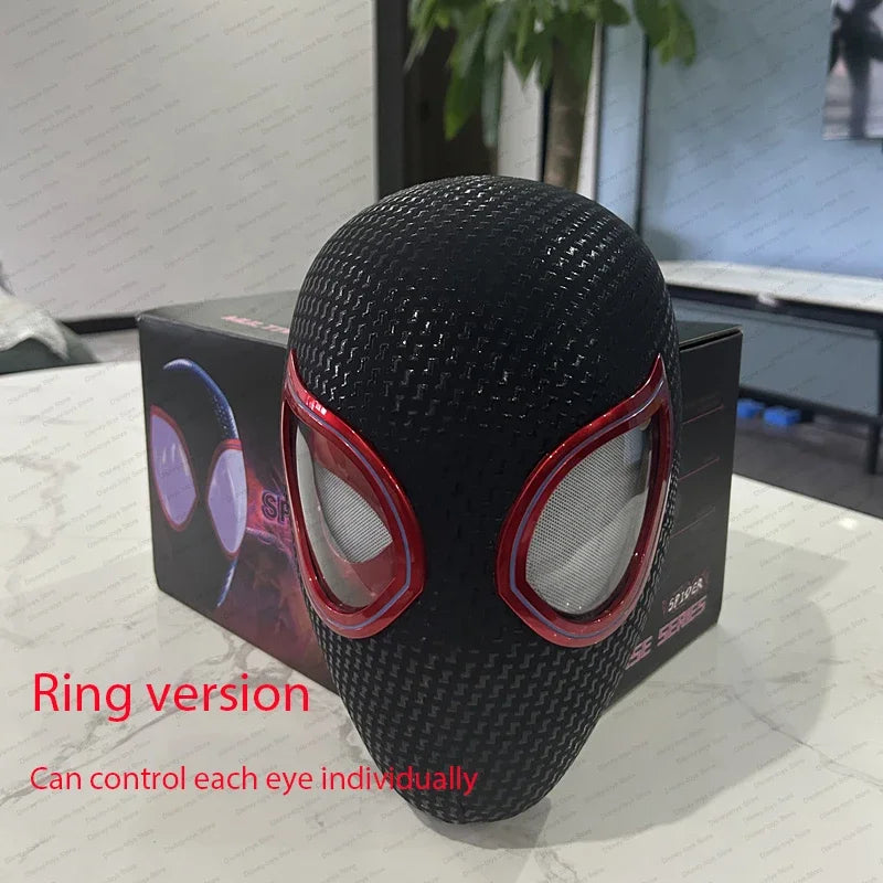 Mascara Spiderman Headgear Cosplay Moving Eyes Electronic Mask Spider Man 1:1 Remote Control Elastic Toys for Adults Kids Gift